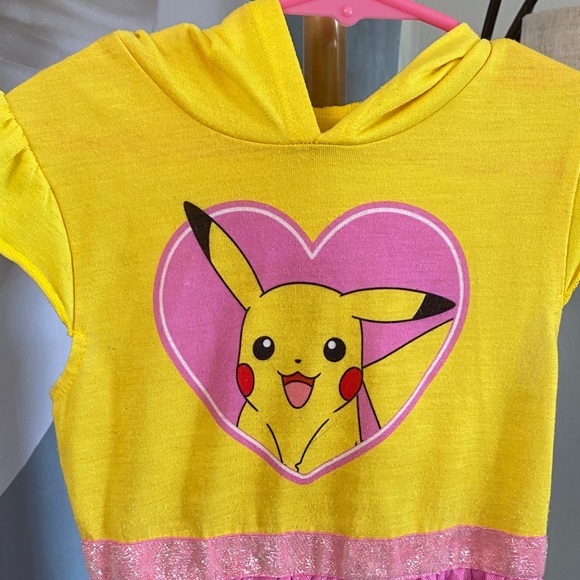 Pokemon Yellow and Pink Dress with Pikachu Heart size 6/6x - Picture 2 of 5